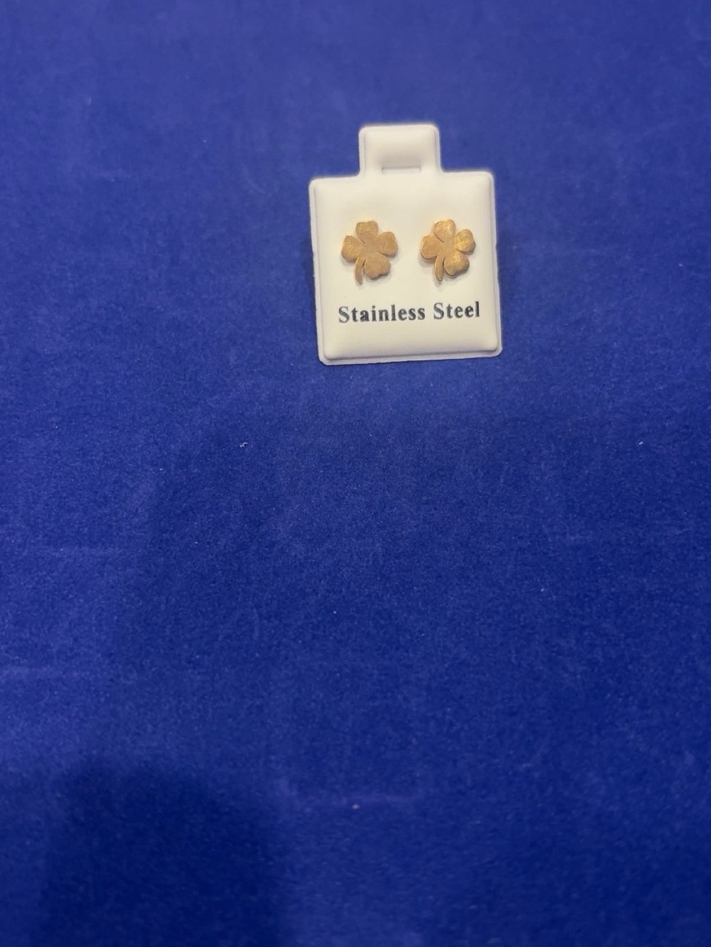 Gold Clover Stainless Steel Stud Earrings - Women